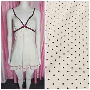 Pucker Up Ivory Y2K Polka-dot Nightgown Dress Size XL